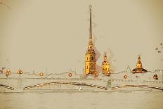The Peter and Paul Fortress, Saint Petersburg, Russia. Travel Background Illustration. Painting Wit-Romas_Photo-Art Print