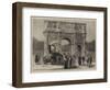Rome, Ancient and Modern, a Traction Engine Passing under the Arch of Constantine-null-Framed Giclee Print