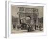 Rome, Ancient and Modern, a Traction Engine Passing under the Arch of Constantine-null-Framed Giclee Print