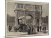 Rome, Ancient and Modern, a Traction Engine Passing under the Arch of Constantine-null-Mounted Giclee Print