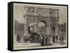 Rome, Ancient and Modern, a Traction Engine Passing under the Arch of Constantine-null-Framed Stretched Canvas