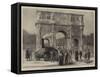 Rome, Ancient and Modern, a Traction Engine Passing under the Arch of Constantine-null-Framed Stretched Canvas