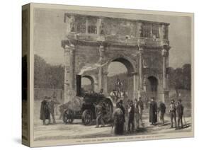 Rome, Ancient and Modern, a Traction Engine Passing under the Arch of Constantine-null-Stretched Canvas