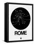 Rome Black Subway Map-NaxArt-Framed Stretched Canvas