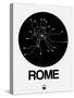 Rome Black Subway Map-NaxArt-Stretched Canvas