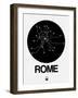 Rome Black Subway Map-NaxArt-Framed Art Print