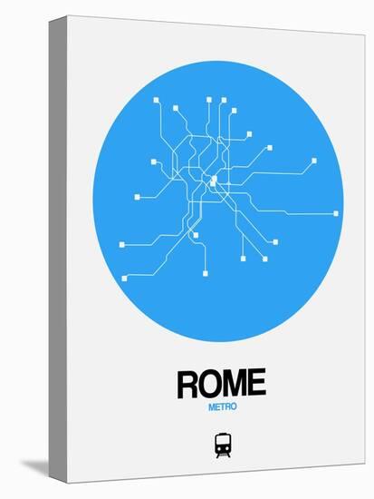 Rome Blue Subway Map-NaxArt-Stretched Canvas