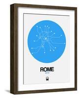 Rome Blue Subway Map-NaxArt-Framed Art Print