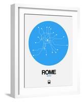 Rome Blue Subway Map-NaxArt-Framed Art Print