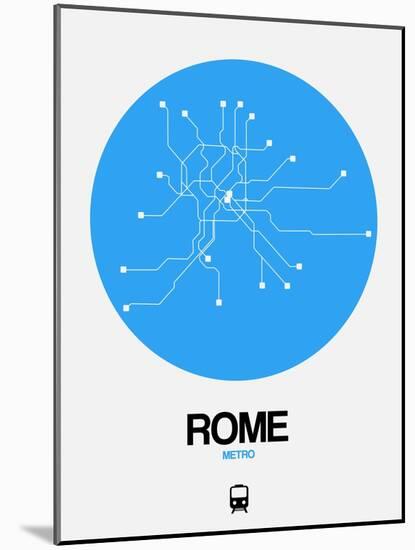 Rome Blue Subway Map-NaxArt-Mounted Art Print
