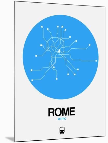 Rome Blue Subway Map-NaxArt-Mounted Art Print