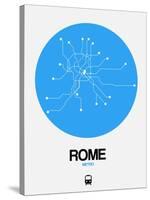 Rome Blue Subway Map-NaxArt-Stretched Canvas