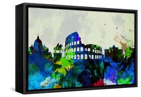Rome City Skyline-NaxArt-Framed Stretched Canvas