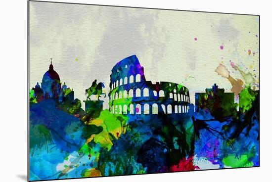 Rome City Skyline-NaxArt-Mounted Premium Giclee Print