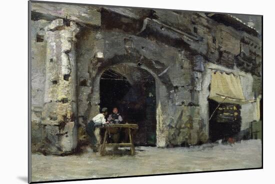 Rome, Dark Shops (Oil on Canvas)-Antoine Auguste Ernest Herbert or Hebert-Mounted Giclee Print