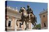 Rome. Equestian Statue of Emperor Marcus Aurelius. Piazza Campodoglio. Italy-null-Stretched Canvas