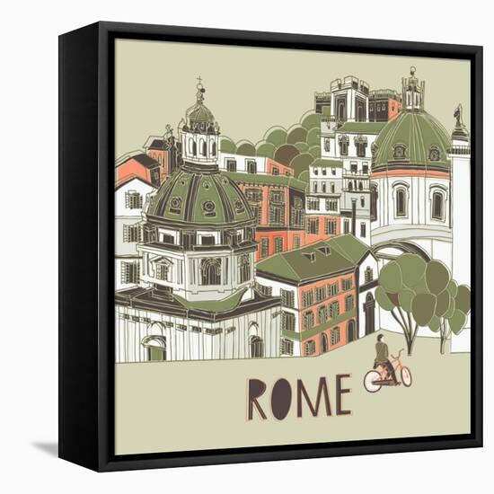 Rome Greeting Card Design-Lavandaart-Framed Stretched Canvas