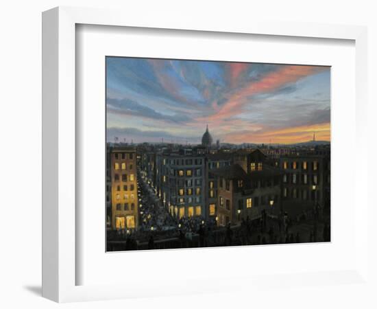 Rome In The Light Of Sunset-kirilstanchev-Framed Art Print