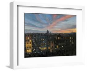 Rome In The Light Of Sunset-kirilstanchev-Framed Art Print