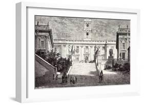 Rome Italy 1875 Facade of the Senatorial Palace on the Capitol Museum Palace of the Conservators th-null-Framed Giclee Print