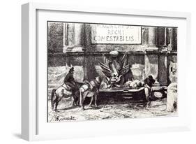 Rome Italy 1875 Fountain at the Villa of Pope Julius III-null-Framed Giclee Print