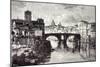 Rome Italy 1875 Island of the Tiber St. Bartholomew and the Quattro Capi Bridge-null-Mounted Giclee Print