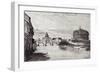 Rome Italy 1875 Mole of Adrian Banks of the Tiber Between Ripetta and the Bridge Od St. Angelo-null-Framed Giclee Print