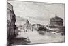 Rome Italy 1875 Mole of Adrian Banks of the Tiber Between Ripetta and the Bridge Od St. Angelo-null-Mounted Giclee Print