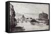 Rome Italy 1875 Mole of Adrian Banks of the Tiber Between Ripetta and the Bridge Od St. Angelo-null-Framed Stretched Canvas