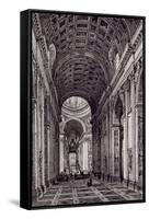 Rome, Italy, 1875, Nave of St. Peter's-null-Framed Stretched Canvas