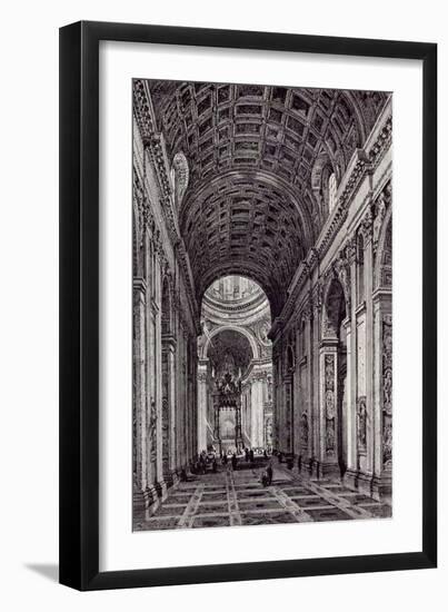 Rome, Italy, 1875, Nave of St. Peter's-null-Framed Giclee Print