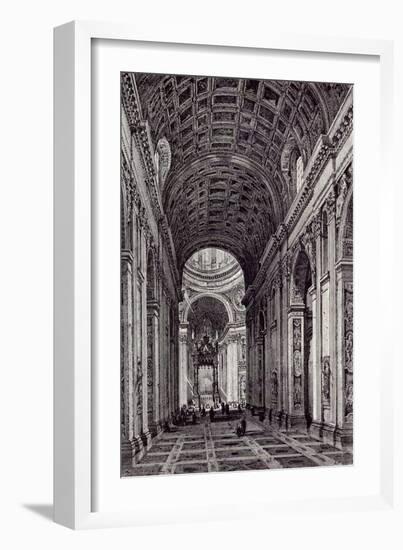 Rome, Italy, 1875, Nave of St. Peter's-null-Framed Giclee Print