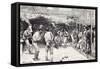 Rome Italy 1875 Playing at Bowls-null-Framed Stretched Canvas
