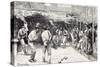 Rome Italy 1875 Playing at Bowls-null-Stretched Canvas