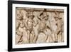 Rome, Italy. Bas relief in the Colosseum of gladiators fighting.-null-Framed Photographic Print