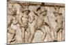 Rome, Italy. Bas relief in the Colosseum of gladiators fighting.-null-Mounted Photographic Print