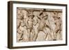 Rome, Italy. Bas relief in the Colosseum of gladiators fighting.-null-Framed Photographic Print