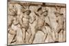 Rome, Italy. Bas relief in the Colosseum of gladiators fighting.-null-Mounted Photographic Print