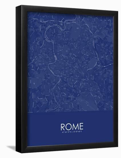 Rome, Italy Blue Map-null-Framed Poster