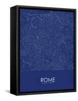 Rome, Italy Blue Map-null-Framed Stretched Canvas