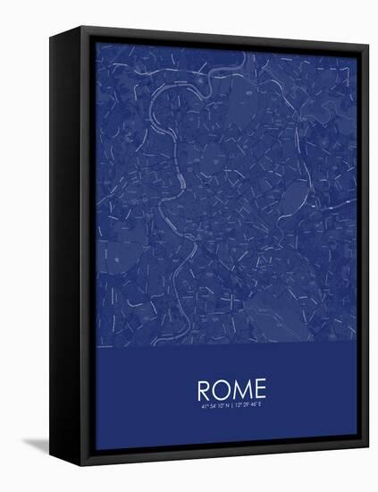 Rome, Italy Blue Map-null-Framed Stretched Canvas