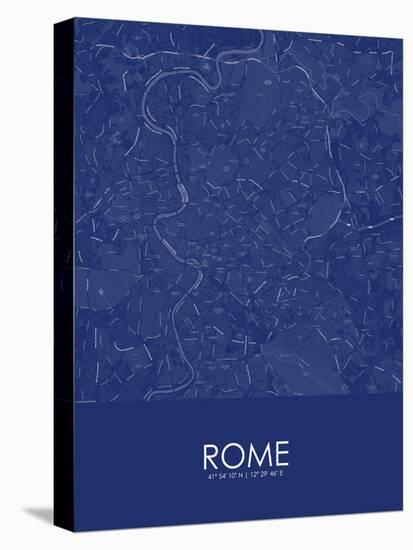 Rome, Italy Blue Map-null-Stretched Canvas