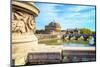 Rome, Italy. Castel Sant'Angelo and Ponte Sant'Angelo seen from Ponte Vittorio Emanuele II.-null-Mounted Premium Photographic Print