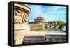 Rome, Italy. Castel Sant'Angelo and Ponte Sant'Angelo seen from Ponte Vittorio Emanuele II.-null-Framed Stretched Canvas