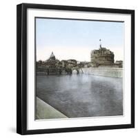 Rome (Italy), Castel Sant Angelo (Or Hadrian's Mausoleum), Circa 1895-Leon, Levy et Fils-Framed Photographic Print