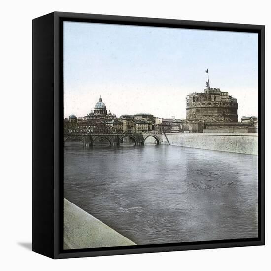 Rome (Italy), Castel Sant Angelo (Or Hadrian's Mausoleum), Circa 1895-Leon, Levy et Fils-Framed Stretched Canvas