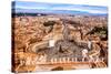 Rome, Italy. Famous Saint Peter's Square in Vatican and Aerial View of the City.-S-F-Stretched Canvas