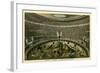 Rome, Italy, Illustration of Spectacle in Coliseum-null-Framed Art Print