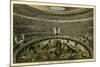 Rome, Italy, Illustration of Spectacle in Coliseum-null-Mounted Art Print