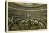 Rome, Italy, Illustration of Spectacle in Coliseum-null-Stretched Canvas